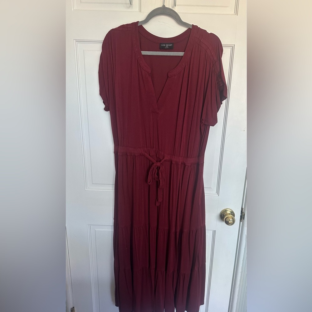 Lane Bryant Burgundy Midi Dress